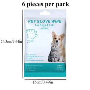 Planet Gates Pet wash free gloves / 1PC 1/2pack Disposable Pet Cleaning Gloves Wash Free Cats Dogs SPA Bath Supplies Massage Non Woven Fabric No Rinse Eye Wipe Gloves