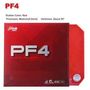 Planet Gates PF4 Red Medium Original DHS PF4 50 Table Tennis Rubber Sticky Pimples-in PF4 Ping Pong Rubber for Loop Driving with Attack