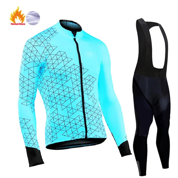 Planet Gates Pic Color 1 / S Winter Thermal Fleece Cycling Jersey Men's Mtb Clothing Man 2023 Blouse Uniform Bicycle Clothes Complete Tricuta Bib Maillot Set