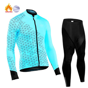 Planet Gates Pic Color 2 / S Winter Thermal Fleece Cycling Jersey Men's Mtb Clothing Man 2023 Blouse Uniform Bicycle Clothes Complete Tricuta Bib Maillot Set