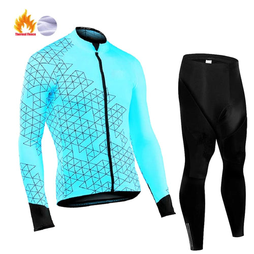Planet Gates Pic Color 2 / S Winter Thermal Fleece Cycling Jersey Men's Mtb Clothing Man 2023 Blouse Uniform Bicycle Clothes Complete Tricuta Bib Maillot Set