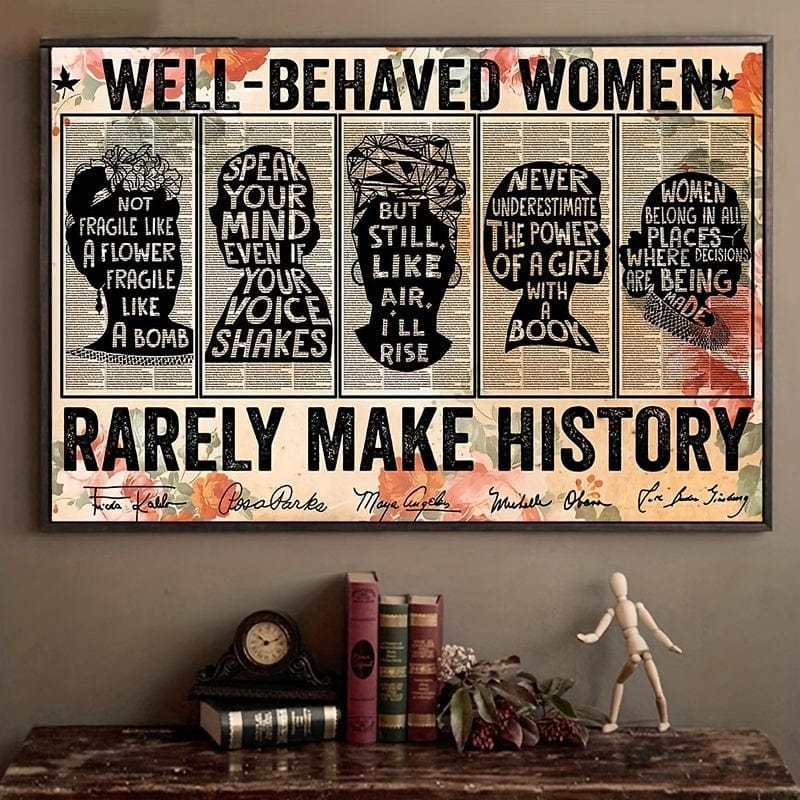 Planet Gates Picture 1 30.48x40.64cm Unframed 1pc Unframed, Canvas Poster, Vintage Art, Feminist Wall Art Decoration, Good-behaving Women Rarely Make History Poster, Ideal Gift For Bedroom Living Room Corridor, Wall Art, Wall Decor, Winter Decor, Room Decoration