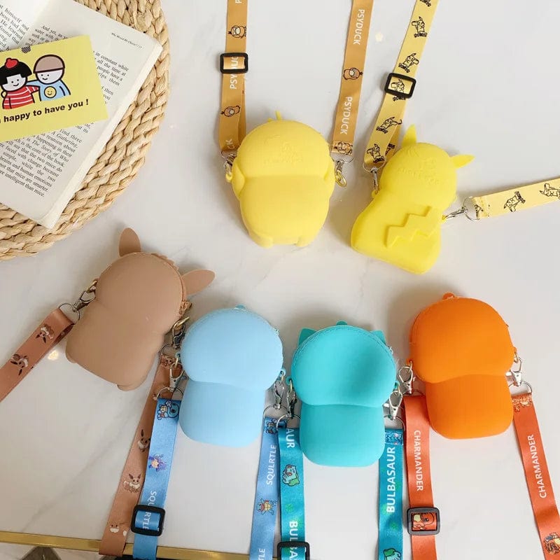 Planet Gates Pikachu B Pokemon Coin Purse Pikachu Anime Figures Cartoon Model Silicone Wallet Kawaii Personality Fashion  Shoulder Bag Kids Toys Gifts