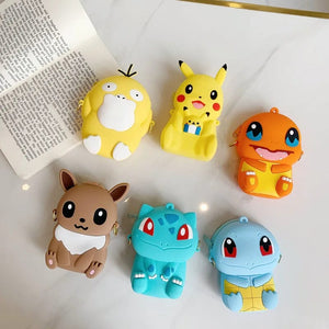 Planet Gates Pikachu B Pokemon Coin Purse Pikachu Anime Figures Cartoon Model Silicone Wallet Kawaii Personality Fashion  Shoulder Bag Kids Toys Gifts