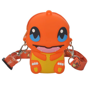 Planet Gates Pikachu B Pokemon Coin Purse Pikachu Anime Figures Cartoon Model Silicone Wallet Kawaii Personality Fashion  Shoulder Bag Kids Toys Gifts
