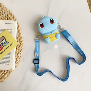 Planet Gates Pikachu B Pokemon Coin Purse Pikachu Anime Figures Cartoon Model Silicone Wallet Kawaii Personality Fashion  Shoulder Bag Kids Toys Gifts
