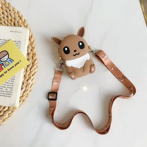 Planet Gates Pikachu B Pokemon Coin Purse Pikachu Anime Figures Cartoon Model Silicone Wallet Kawaii Personality Fashion  Shoulder Bag Kids Toys Gifts