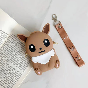 Planet Gates Pikachu B Pokemon Coin Purse Pikachu Anime Figures Cartoon Model Silicone Wallet Kawaii Personality Fashion  Shoulder Bag Kids Toys Gifts