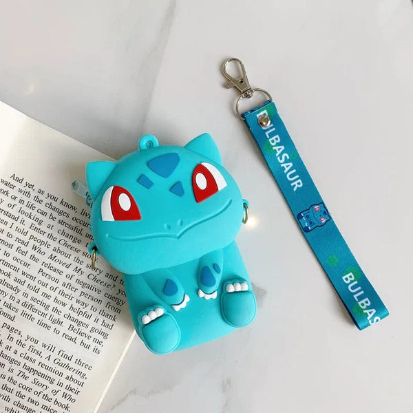Planet Gates Pikachu B Pokemon Coin Purse Pikachu Anime Figures Cartoon Model Silicone Wallet Kawaii Personality Fashion  Shoulder Bag Kids Toys Gifts