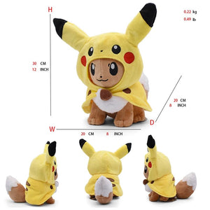 Planet Gates Pikachu Eevee / 11cm-30cm Pikachu Cos Eevee Cosplay Plush Toys Charizard Peluche Lucario Stuffed Animal Doll Collectible Gift,Cartoon 20-30CM