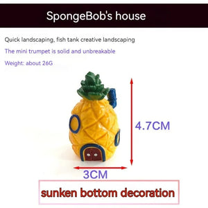 Planet Gates Pineapple House / CHINA MINI Fish Tank Aquarium Landscaping Decoration Landscape Cartoon Pineapple House Resin Ornaments Floating Home Ornaments