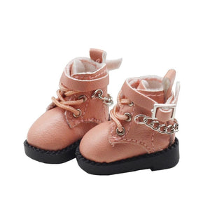 Planet Gates Pink 1 Pair Doll Shoes Lovely Chain Boots New Casual Hand-made Ob11 DOD 1/12 Bjd Doll Shoes Doll Accessories