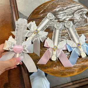 Planet Gates pink 1 Piece Creative Lace Stationery Utility Knife Chic Cute Bow Ribbon Wings Letter Open Sweet Kawaii Box Cutter Student Supplies