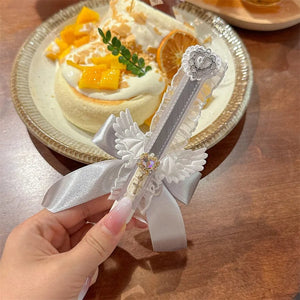 Planet Gates pink 1 Piece Creative Lace Stationery Utility Knife Chic Cute Bow Ribbon Wings Letter Open Sweet Kawaii Box Cutter Student Supplies