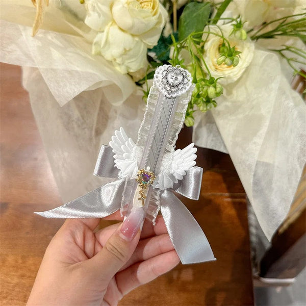 Planet Gates pink 1 Piece Creative Lace Stationery Utility Knife Chic Cute Bow Ribbon Wings Letter Open Sweet Kawaii Box Cutter Student Supplies