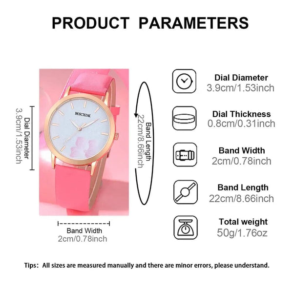 Planet Gates Pink 1 Women Pink Watch & Glasses Set Fashion Female Casual Leather Belt Watches Ladies Quartz Wristwatches Dress Clock Montre Femme