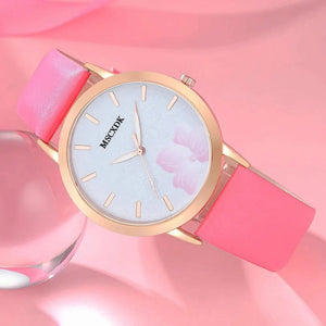 Planet Gates Pink 1 Women Pink Watch & Glasses Set Fashion Female Casual Leather Belt Watches Ladies Quartz Wristwatches Dress Clock Montre Femme