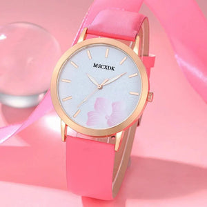 Planet Gates Pink 1 Women Pink Watch & Glasses Set Fashion Female Casual Leather Belt Watches Ladies Quartz Wristwatches Dress Clock Montre Femme
