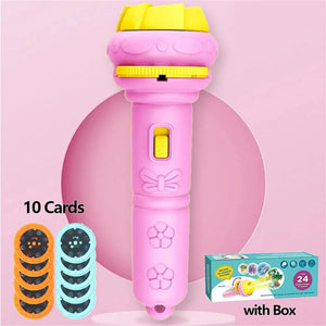 Planet Gates Pink 10 cards 10 Cards Cartoon Projection Flashlight 80 Patterns Creative Children Flashlight Toy Projector Baby Toys Bedtime Story Book Toy