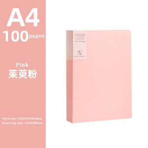 Planet Gates pink  100 pages JIANWU A4 Morandi File Bag 100 Pages Data Book Large Capacity File Folder Portfolio Office Stationery