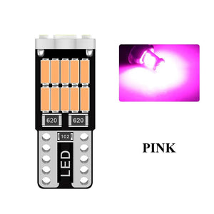 Planet Gates Pink 100x T10 Led Canbus W5W Led Car Interior Light 26led 4014smd 194 168 620 No Error Reading Dome Light Instrument Plate Lamp 6000K