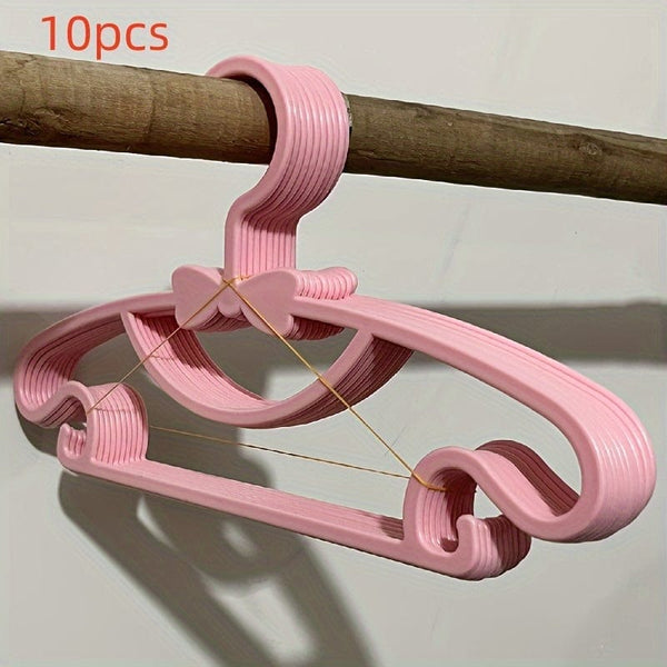 Planet Gates Pink / 10pcs 10/20pcs Baby Clothes Storage Plastic Hangers, Kid Clothes Drying Racks, Durable Anti-slip Clothes Drying Racks, Household Storage Organization For Bathroom, Bedroom, Closet, Wardrobe, Home, Dorm