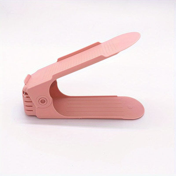 Planet Gates Pink 10pcs Adjustable Plastic Shoe Rack - Organize Your Shoes with Ease