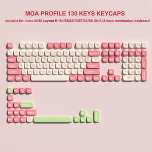 Planet Gates pink 142 Keys Bow PBT Keycaps MOA Profile PBT Dye Sublimation DIY Key caps for 61/87/104 Cherry MX Switch Gaming Mechanical Keyboard