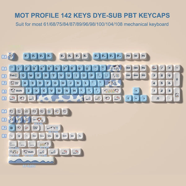 Planet Gates pink 142 Keys Bow PBT Keycaps MOA Profile PBT Dye Sublimation DIY Key caps for 61/87/104 Cherry MX Switch Gaming Mechanical Keyboard