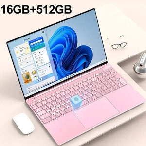 Planet Gates Pink 16GB 512GB / Intel Celeron N5095 Portable Laptop 15.6" 32GB Ram DDR4 2TB SSD Windows 11 Notebook Pc Gamer Intel N5095 Office Computer with Backlit Fingerprint