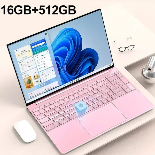 Planet Gates Pink 16GB 512GB / Intel Celeron N5095 Portable Laptop 15.6" 32GB Ram DDR4 2TB SSD Windows 11 Notebook Pc Gamer Intel N5095 Office Computer with Backlit Fingerprint