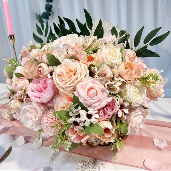 Planet Gates Pink 1box Of Artificial Flowers Pink Wedding Flowers With Stems, Fake Cake Flowers Wedding Bouquet, Centerpieces Cake Toppers Shower Decor, Aesthetic Room Decor, Home Decor