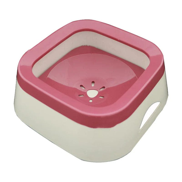 Planet Gates Pink 1L Dog Drinking Water Bowls 1000ml Floating Non-Wetting Mouth Cat Slow Anti-Overflow Water Feeding Dispenser Large Capacity