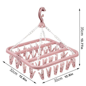 Planet Gates pink 1pc 32 Clips Folding Thickened Plastic Hanger