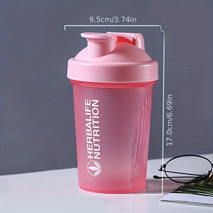 Planet Gates Pink 1pc 400ml/13.5oz Fitness Sports Water Bottle Fashion Simple Shaker Cup Protein Powder Nutrition Milkshake Mixing Cup With Scale Water Cup