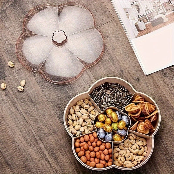 Planet Gates pink 1pc Candy Servers, Snack Storage Box, 24.99 * 24.99 * 6.3cm, Dried Fruit Tray, 6 Plastic Compartment Box Clear Organizer, For Candy, Fruits, Nuts, Snacks Parties Entertaining, For Home Living Room Party Wedding, Table