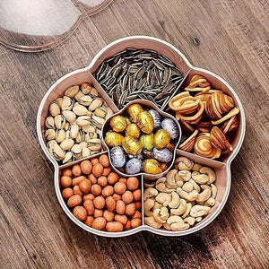 Planet Gates pink 1pc Candy Servers, Snack Storage Box, 24.99 * 24.99 * 6.3cm, Dried Fruit Tray, 6 Plastic Compartment Box Clear Organizer, For Candy, Fruits, Nuts, Snacks Parties Entertaining, For Home Living Room Party Wedding, Table