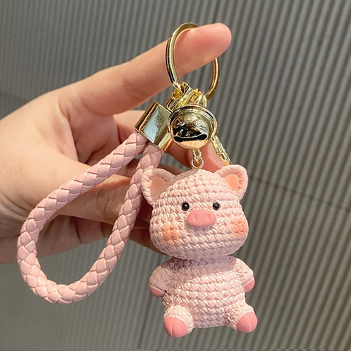 Planet Gates pink 1pc Cute Cartoon Animal Keychain Resin Anime Bunny, Pig Dinosaur Keyring Pendant, Bag Charm, Car Keychain, Car Accessories, Gifts