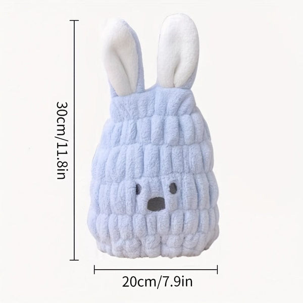 Planet Gates Pink 1pc Cute Cartoon Bunny Hair Drying Cap, Quick Drying Coral Fleece Hair Towel For Bathroom, Super Absorbent Quick-drying Shower Cap, Bathroom Supplies