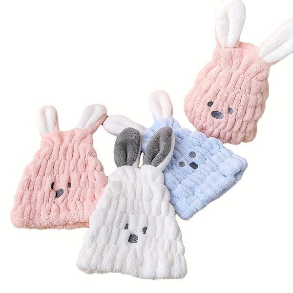 Planet Gates Pink 1pc Cute Cartoon Bunny Hair Drying Cap, Quick Drying Coral Fleece Hair Towel For Bathroom, Super Absorbent Quick-drying Shower Cap, Bathroom Supplies
