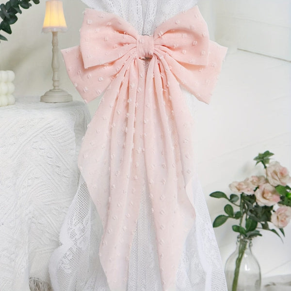 Planet Gates Pink 1pc Fabric Bow Decor Curtain Tieback, Metal Curtain Clip, Curtain Buckle For Home Decoration, Curtain Accessories