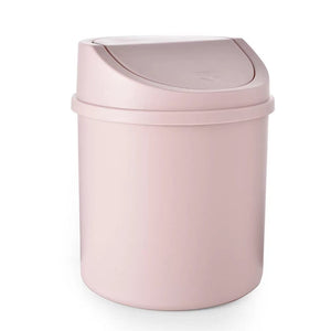 Planet Gates pink 1pc Mini Desktop Bin Small Trash Can Tube With Cover Bedroom Trash Can Garbage Can Clean Workspace Storage Box Home Desk Dustbin