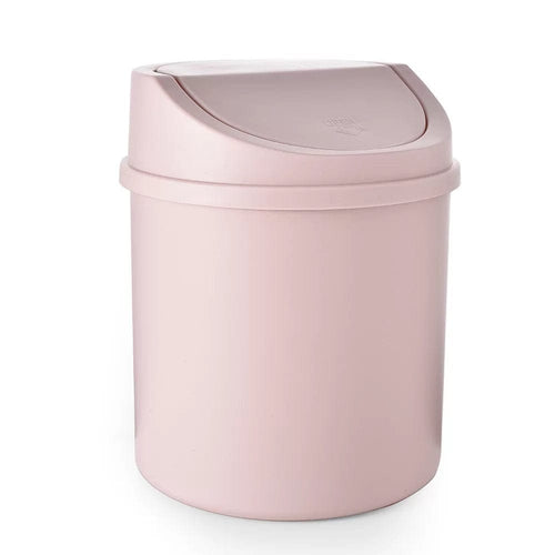 Planet Gates pink 1pc Mini Desktop Bin Small Trash Can Tube With Cover Bedroom Trash Can Garbage Can Clean Workspace Storage Box Home Desk Dustbin