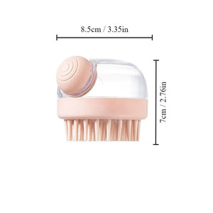 Planet Gates pink 1pc Pet Bath Brush Soft Silicone With Shampoo Dispenser Gentle Massage For Grooming And Cleaning Fur And Hair
