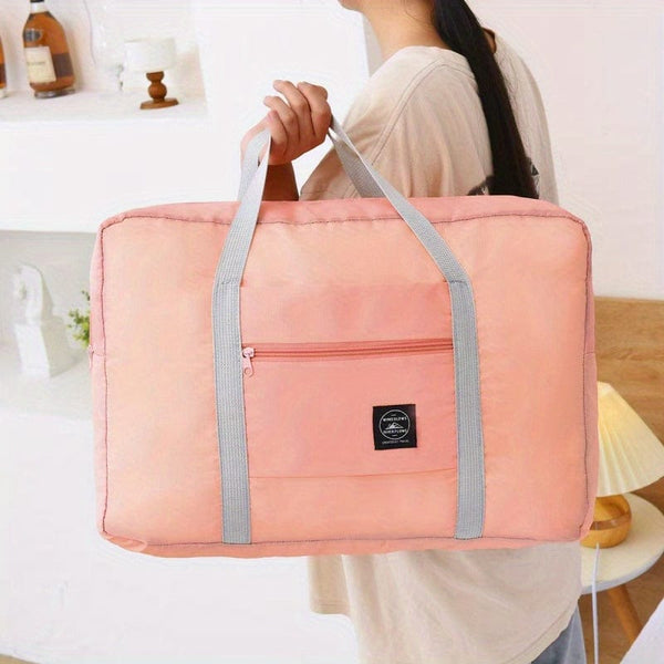 Planet Gates Pink 1pc Travel Storage Bag, Portable Lightweight Large Capacity Luggage Shoulder Bag, Foldable Luggage Bag, Outdoor Supplies, Travel Supplies