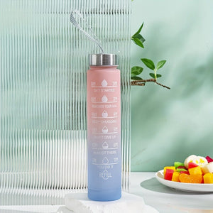 Planet Gates Pink 2 (300ml） 1pc, 750ml Motivational Water Bottle With Straw & Time Marker, Daily Water Intake Bottle With Carrying Strap For Fitness, Gym, School, Yoga, Hiking, And Also Suitable For Drinking Water At Ordinary Times