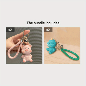 Planet Gates pink*2+Green*2 1pc Cute Cartoon Animal Keychain Resin Anime Bunny, Pig Dinosaur Keyring Pendant, Bag Charm, Car Keychain, Car Accessories, Gifts