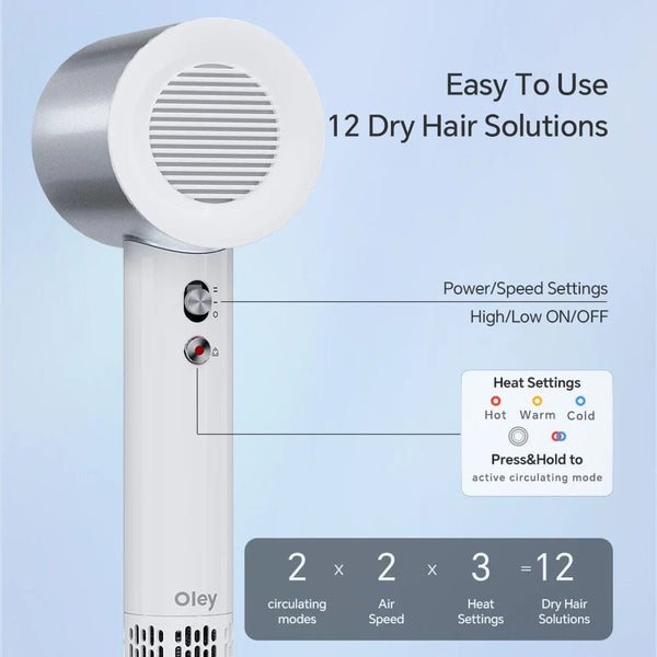 Planet Gates Pink 2 Nozzles / EU Oley High-speed Hair Dryer 900W Lightweight Powerful Brushless Motor Low Noise Quick Dryer Negative Ionic Blow Dryer