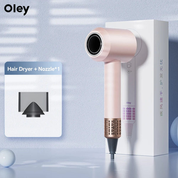 Planet Gates Pink 2 Nozzles / EU Oley High-speed Hair Dryer 900W Lightweight Powerful Brushless Motor Low Noise Quick Dryer Negative Ionic Blow Dryer