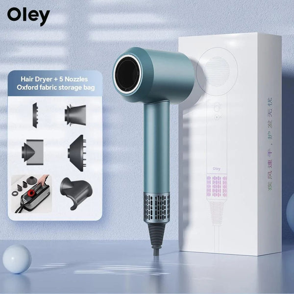 Planet Gates Pink 2 Nozzles / EU Oley High-speed Hair Dryer 900W Lightweight Powerful Brushless Motor Low Noise Quick Dryer Negative Ionic Blow Dryer